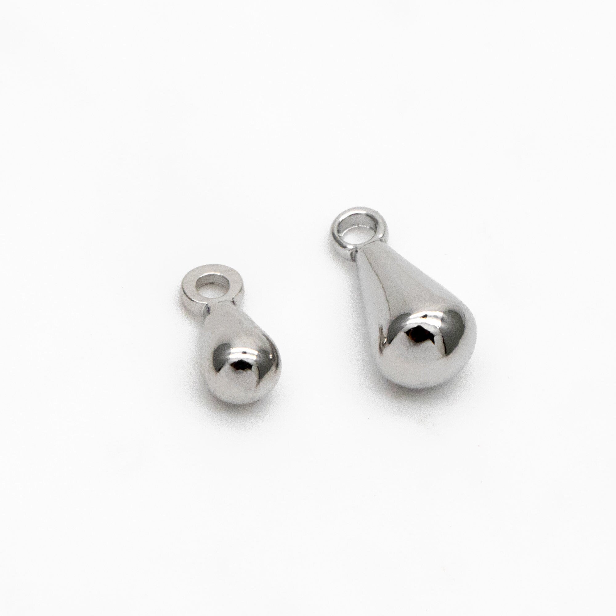 20pcs Gold/ Silver/ Rose Gold Teardrop Charms, Tiny Bracelet End Drop, Water Drop Extender Chain Ends (GB-208)